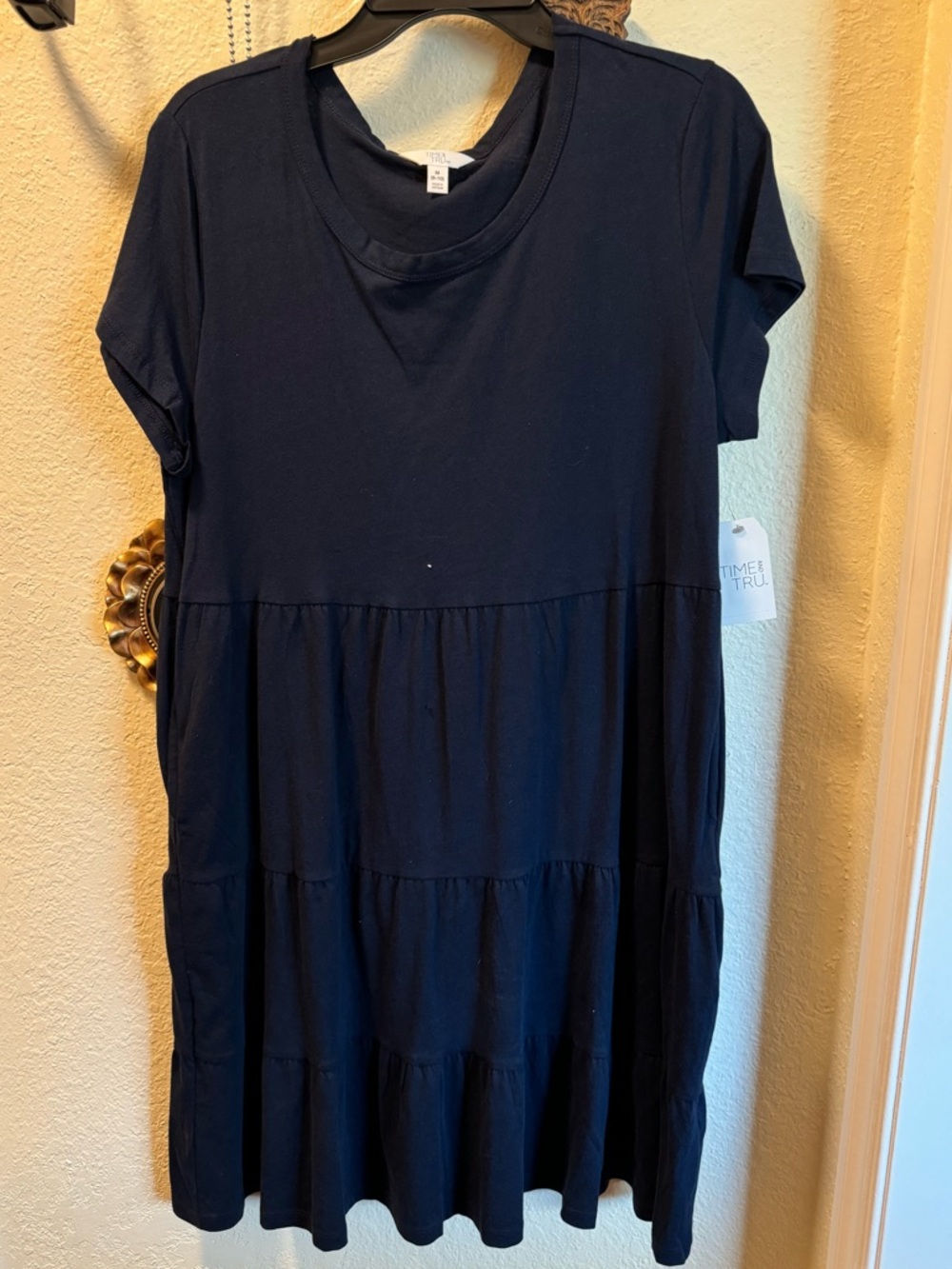Time and Tru Dark Navy Tiered Knit Dress